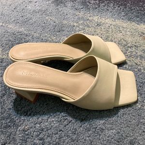 Mint Block Heeled Sandals Size 38 7.5